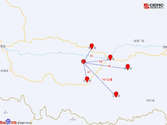 西藏日喀则市定日县发生4.5级地震