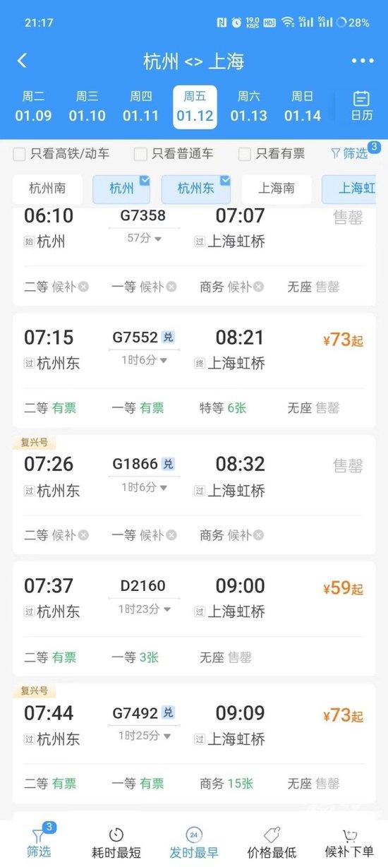 为什么沪杭高铁早上6点10分到7点没有任何车次？家在杭州，工作在上海，双城通勤最难是买票