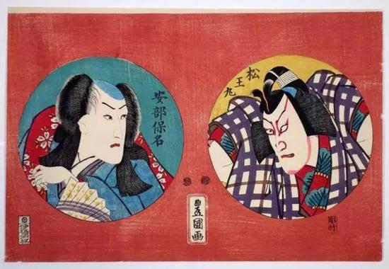 歌川丰国 松王丸 安部保名 (役者絵)