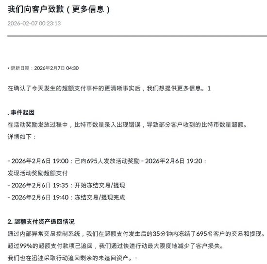 突发闪崩！币圈超级乌龙指，交易所误发62万枚比特币，价值超400亿美元！最新回应：已追回99.7%