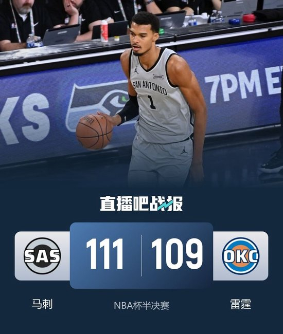 🏀马刺4人20+终结雷霆16连胜进决赛!文班复出22+9 SGA29+5