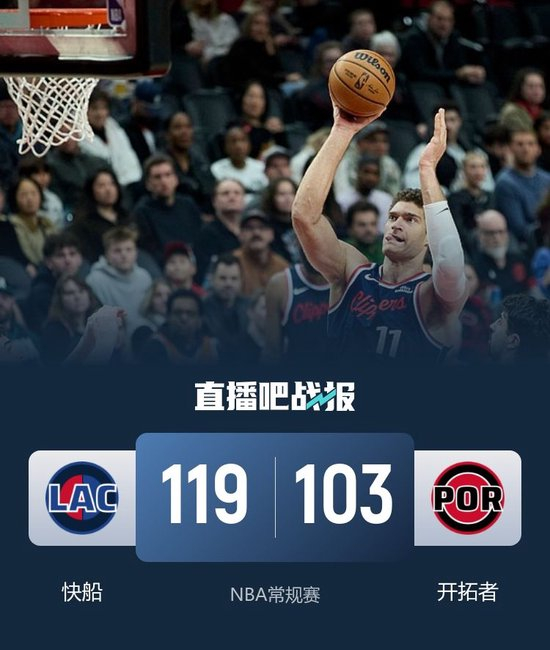 快船逆转开拓者迎3连胜 哈登34+6 大洛新高9记三分 杨瀚森DNP