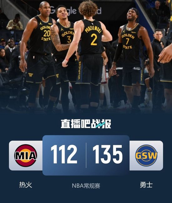 勇士轻取热火迎4连胜 波杰姆斯基24+6 巴特勒伤退 维金斯18分