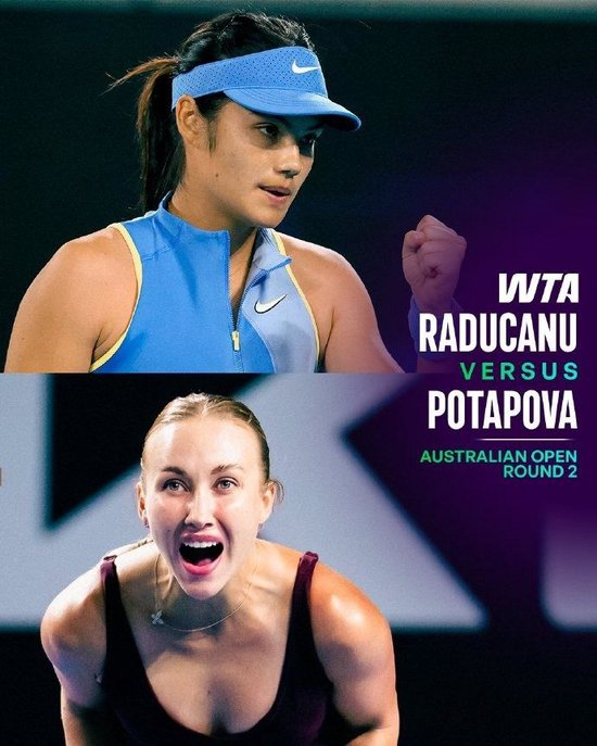 拉杜卡努0-2波塔波娃止步澳网女单第二轮，后者下轮将战萨巴伦卡