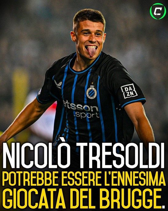 斯基拉:米兰关注布鲁日前锋特雷索尔迪,球员欧冠对阵巴萨破门