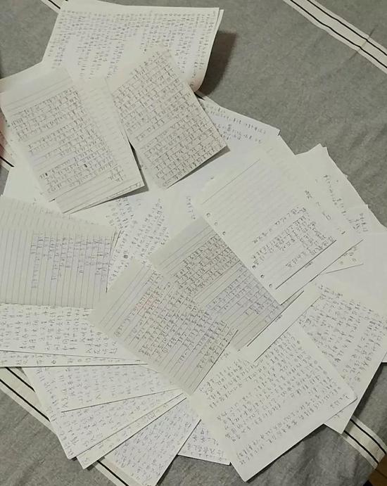 ▲学生看完视频或是做完事情后,写的感受。