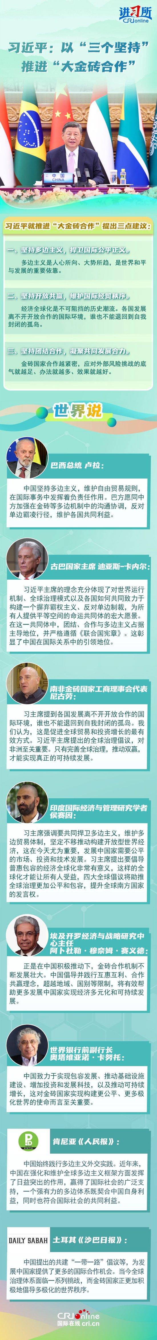 【讲习所·中国与世界】习近平:以“三个坚持”推进“大金砖合作”