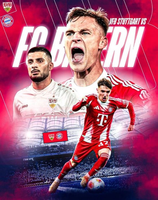 拜仁官推晒本轮德甲对阵斯图加特海报,基米希、卡尔出镜