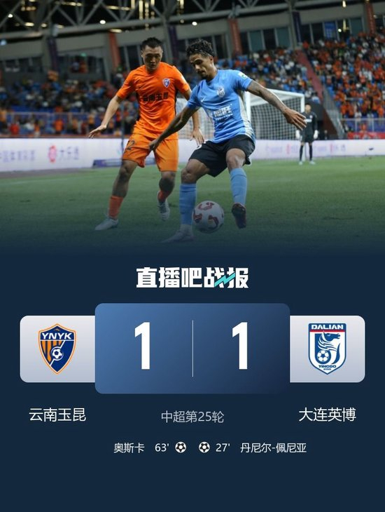 中超-云南玉昆1-1大连英博 马镇超巨失误佩尼亚破门奥斯卡扳平