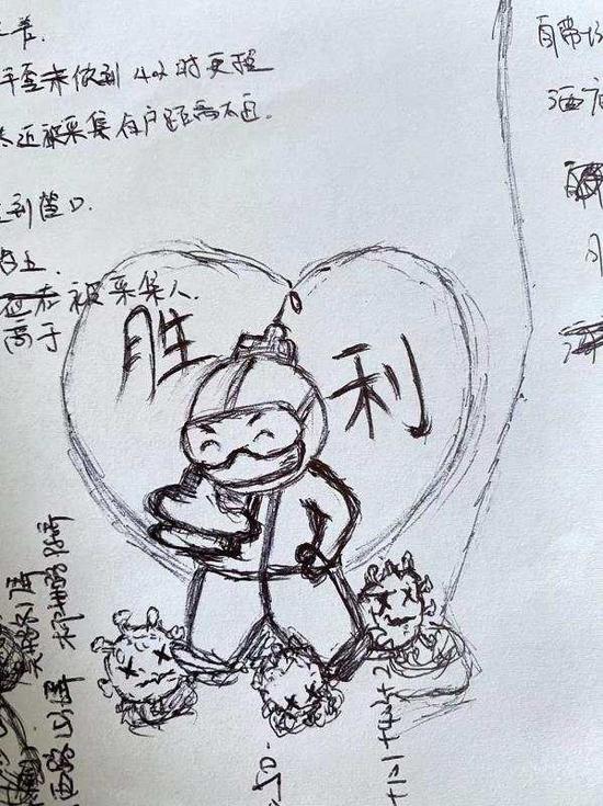 江苏援沪“大白”们，用手绘漫画为上海加油