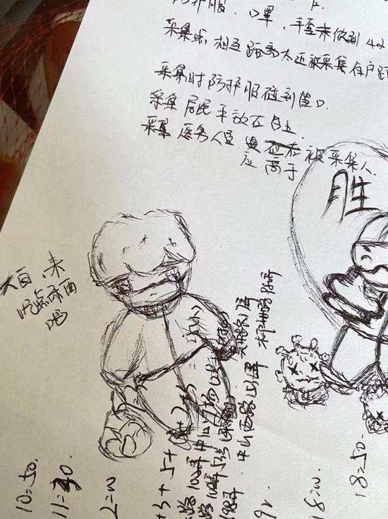 江苏援沪“大白”们，用手绘漫画为上海加油