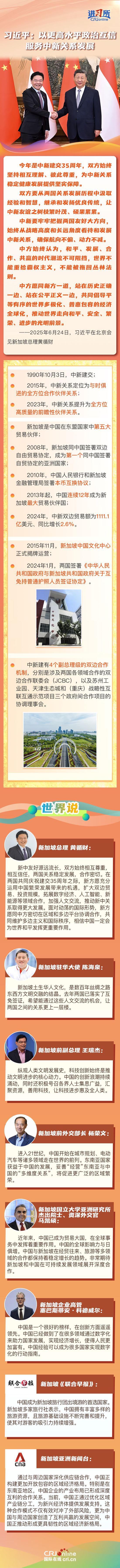 【讲习所·中国与世界】习近平:以更高水平政治互信服务中新关系发展