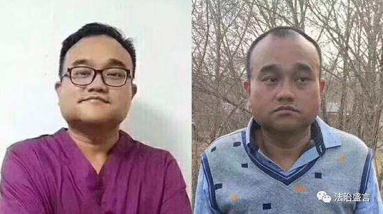 图为谭秦东医生被跨省追捕羁押多月前后的对比图