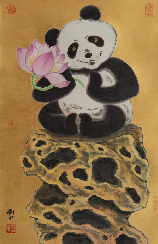 《国宝禅意》系列之一 尺寸:69*46cm 作者刘中 2017年作
