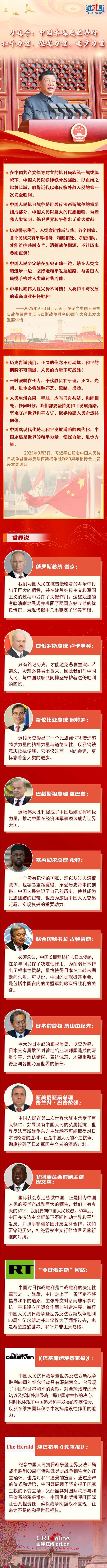 【讲习所·抗战胜利80周年】习近平:中国永远是世界的和平力量、稳定力量、进步力量