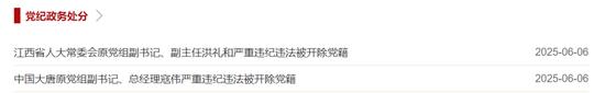 中纪委刚刚通报!两虎被开除党籍!都搞权色钱色交易