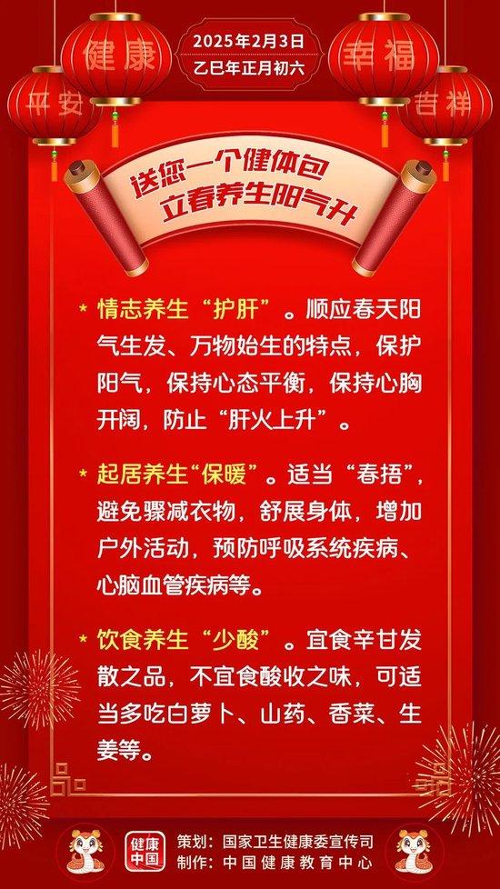  送您一个健体包，立春养生阳气升【健康幸福过大年】