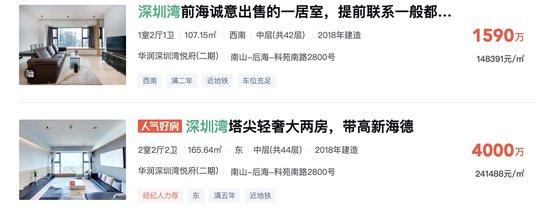 悦府二期目前在售的二手房信息 截图来源:安居客