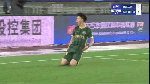 中超-浙江4-0三镇赛季首胜 王钰栋造乌龙+处子球+伤退布彭扎双响