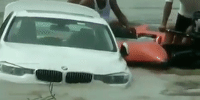 生日礼物爸妈送宝马 男子气坏直接推入河中(图)