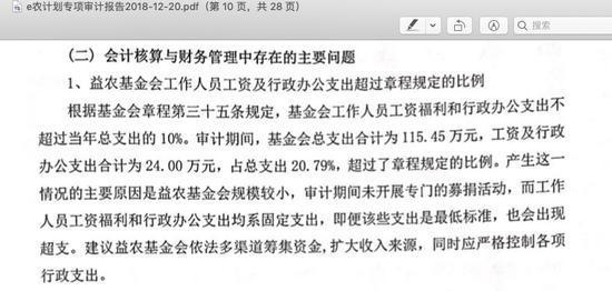 △ e农计划邓飞离任专项审计报告截图