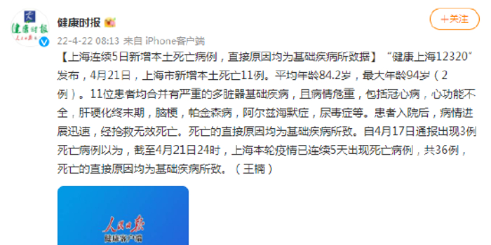 上海新增本土死亡5例
/上海 新增 本土 上海新增本土死亡5例
/上海 新增 本土