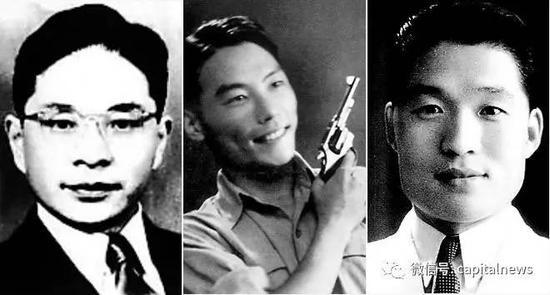 龙潭后三杰陈忠经(左)、熊向晖(中)、申健(右)。