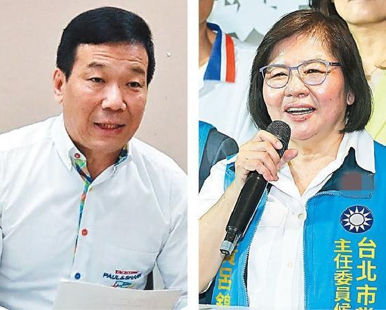 国民党台北市党部主委选举今天登场,由市议员钟小平(左)对上台北市前民政局长黄吕锦茹。(图片来源:台湾《联合报》)