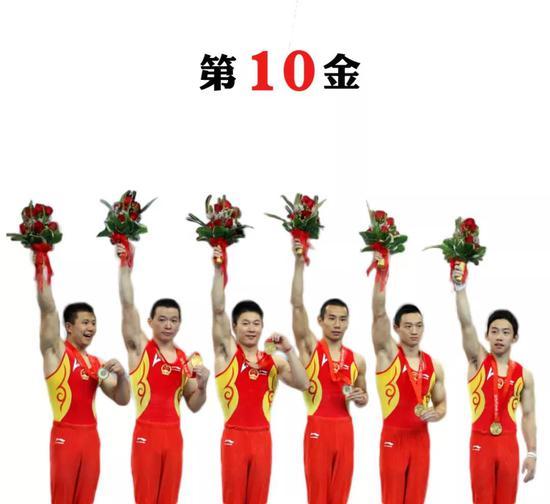 黄旭/杨威/李小鹏/陈一冰/肖钦/邹凯 体操男子团体冠军
