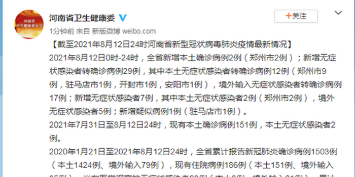 【河南新增本土确诊病例12例
,河南新增本土确诊病例12例详情】 【河南新增本土确诊病例12例
,河南新增本土确诊病例12例详情】