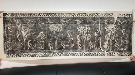 儒生揖让画像砖拓片。图片由受访者提供