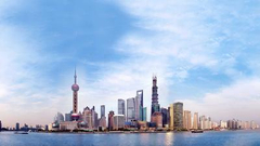 空中俯瞰上海全景