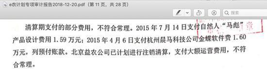 △ e农计划邓飞离任专项审计报告截图