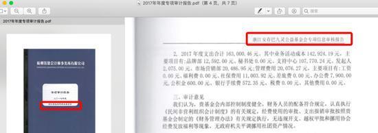 △ 浙江省益农慈善基金会专项审计报告截图