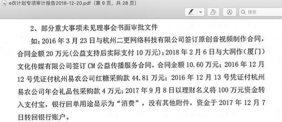 △ e农计划邓飞离任专项审计报告截图