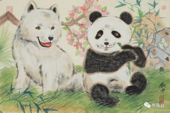 《国宝旺财》,中国画,48cm×68cm