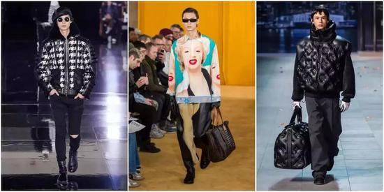 从左往右 Balmain、Loewe、Louis Vuitton 19秋冬秀场