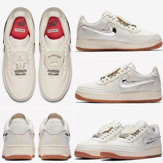 Travis Scott × Nike Air Force 1 Low “Sail” 市场价:¥5400左右(42码)