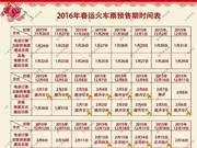 2016春运车票时间表出炉