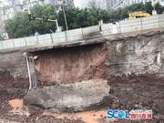 四川泸州暴雨来袭 沱三桥下穿隧道受影响