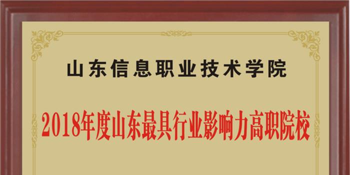 山东信息职业技术学院荣获2018年度山东最具