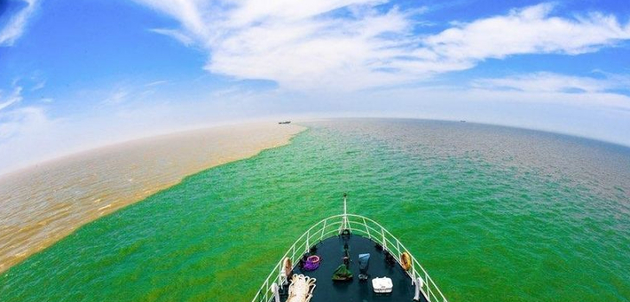 泾渭分明 黄河入海口再现“蓝黄交界”景观