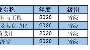 2020年度省级一流本科专业建设点名单