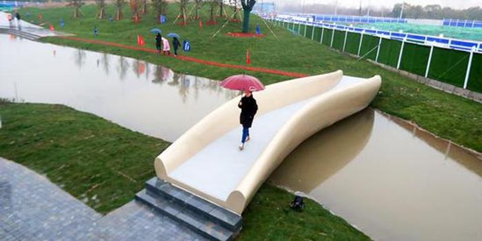 国内首座3D打印景观桥现身桃浦中央绿地