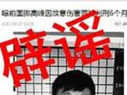 网传高峰已判刑6个月