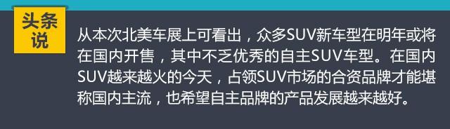 轻奢需等待 北美车展将在华销售的SUV车型