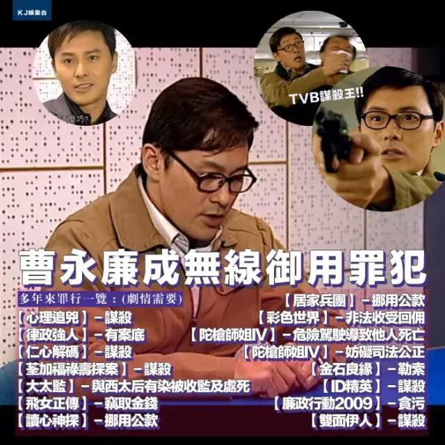 他饰演过十几个不同罪犯，是TVB御用罪犯兼失踪王！