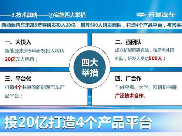 奇瑞投资20亿 为开瑞研发4大平台22款电动车