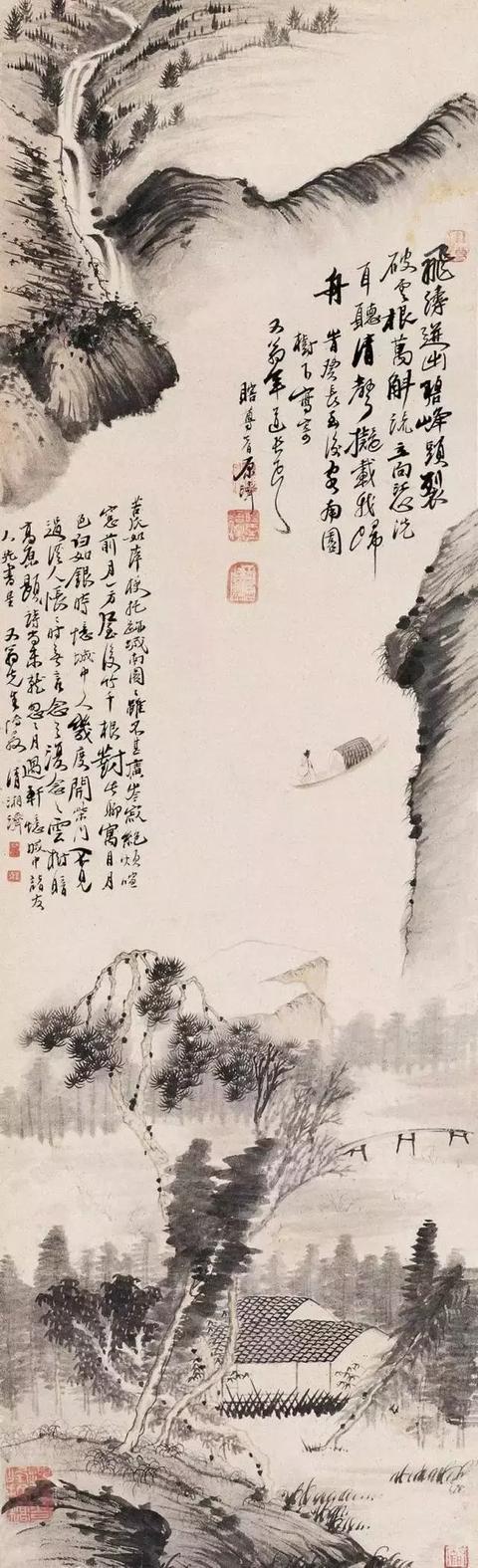 石涛传世水墨山水画集锦（高清大图）