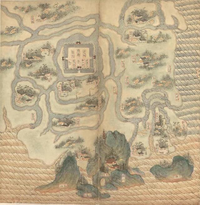 420多年前的明朝珍贵古地图，扬州风景尽收眼底，可惜被美国收藏